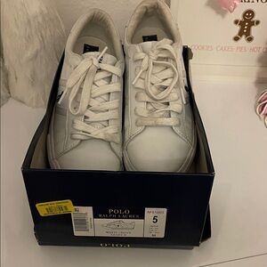 Boys Polo  Ralph Lauren White Sneakers